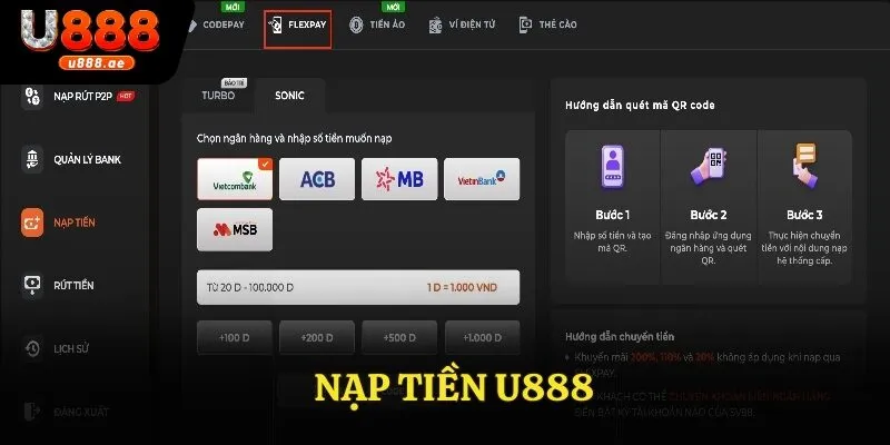 Nạp Tiền U888 - Hướng Dẫn Chi Tiết Cho Tân Thủ Mới Tham Gia 7 Nạp Tiền U888 - Hướng Dẫn Chi Tiết Cho Tân Thủ Mới Tham Gia